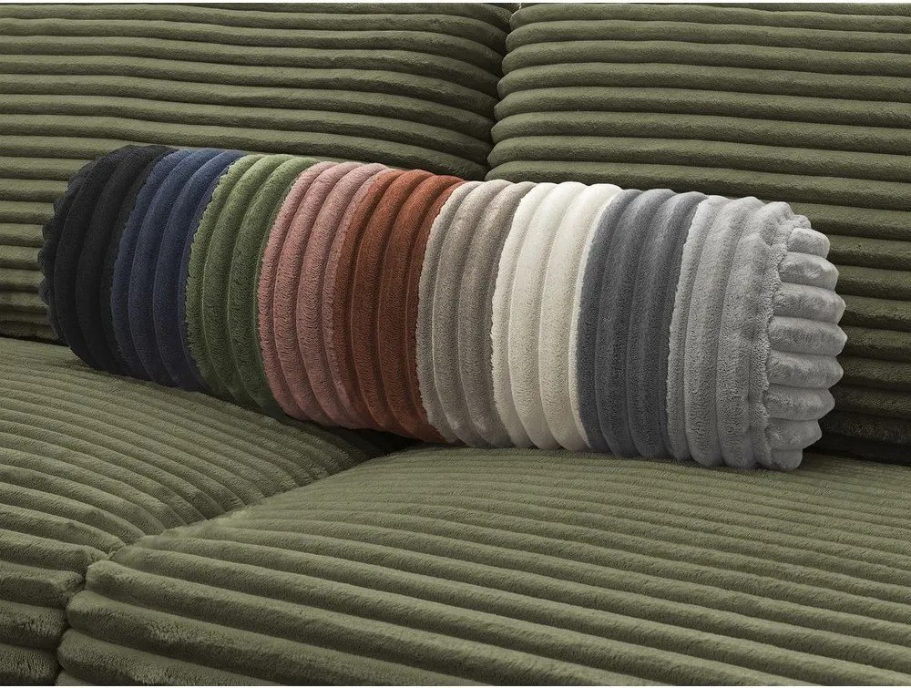 Zelená menčestrová pohovka na každodenné spanie/rozkladacia 240 cm Hugo – Bobochic Paris