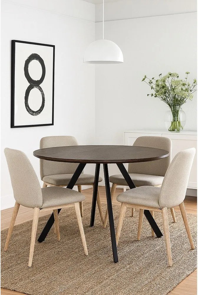 Okrúhly jedálenský stôl v dekore orecha ø 120 cm Rivo – Bonami Essentials