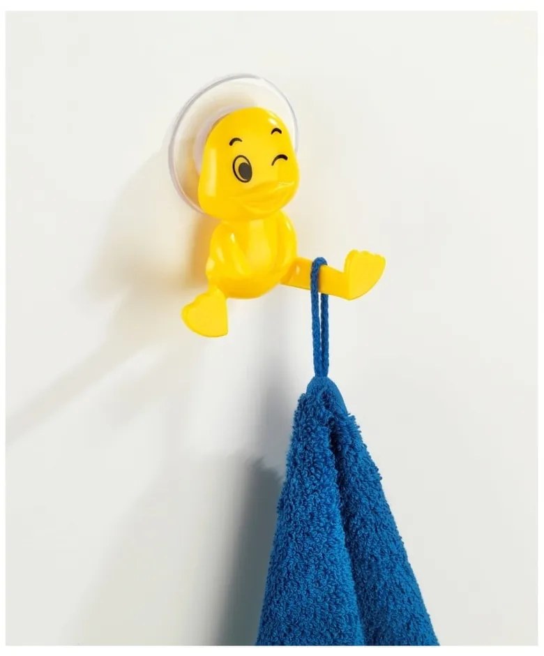 Žltý nástenný háčik Wenko Duck