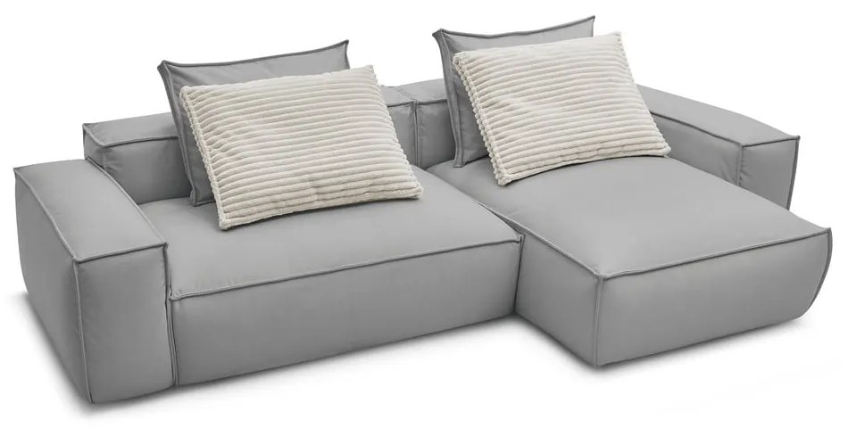 Svetlosivá rohová pohovka z imitácie kože Boheme – Bobochic Paris