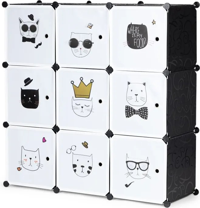 Detská modulárna policová skriňa s 9 policami