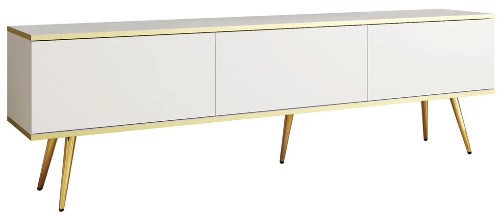 Závesný televízny stolík Oro 175 cm biely/zlatý