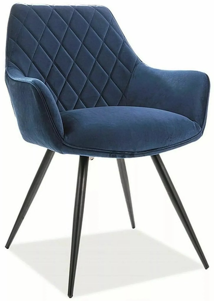 Stolička Linea Velvet Tmavomodrá