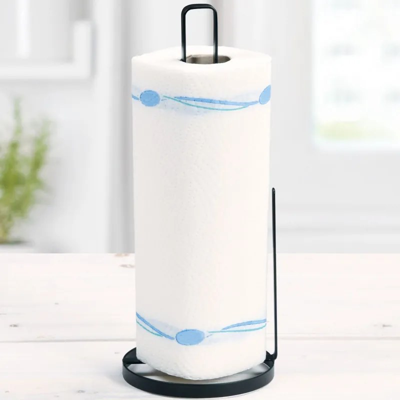 Kesper Držiak na kuchynské utierky, kovový čierny stojan