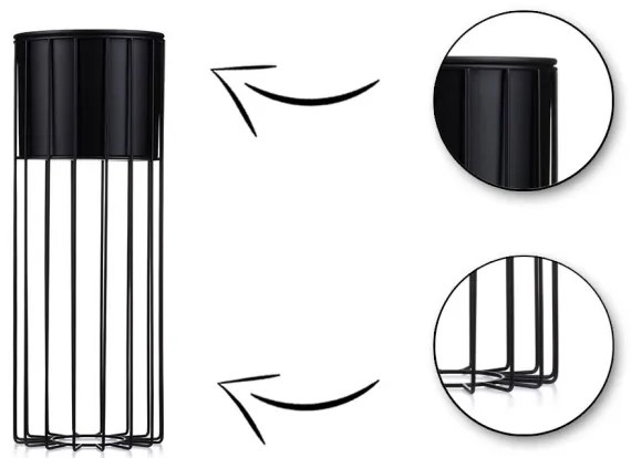 Kovový kvetináč LOFT 55x20 cm čierna