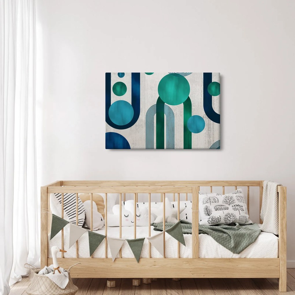 Obraz - Čiary a kruhové tvary (90x60 cm)