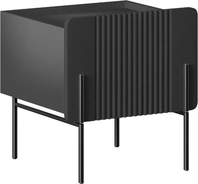 Nočný stolík Malmi 45 cm - čierny mat / čierna