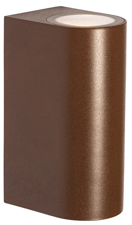 Vonkajšia nástenná lampa hrdzavohnedá plastová oválna 2-svetlá - Baleno