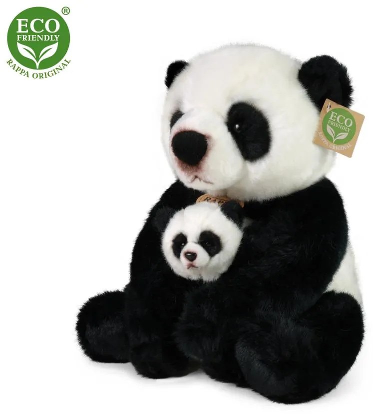 Plyšová panda s mláďaťom 27 cm ECO-FRIENDLY