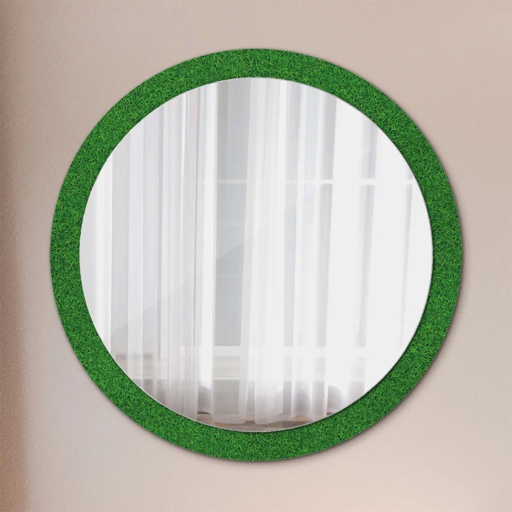 Okrúhle ozdobné zrkadlo Zelená tráva fi 100 cm