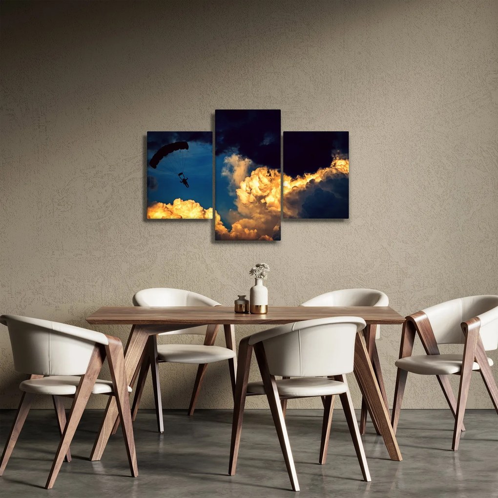 Obraz parašutistu v oblakoch (90x60 cm)