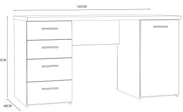 Písací stôl ARENO hnedá/grafit