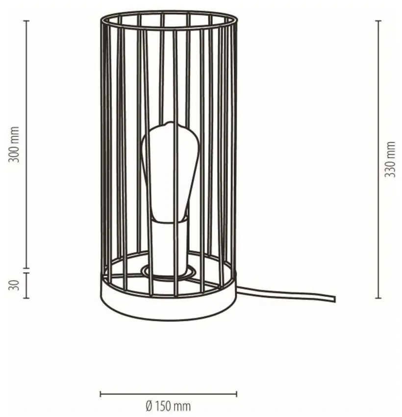 Timeo Stolná lampa 1xE27 Max.25W Sivá morená borovica/čierna