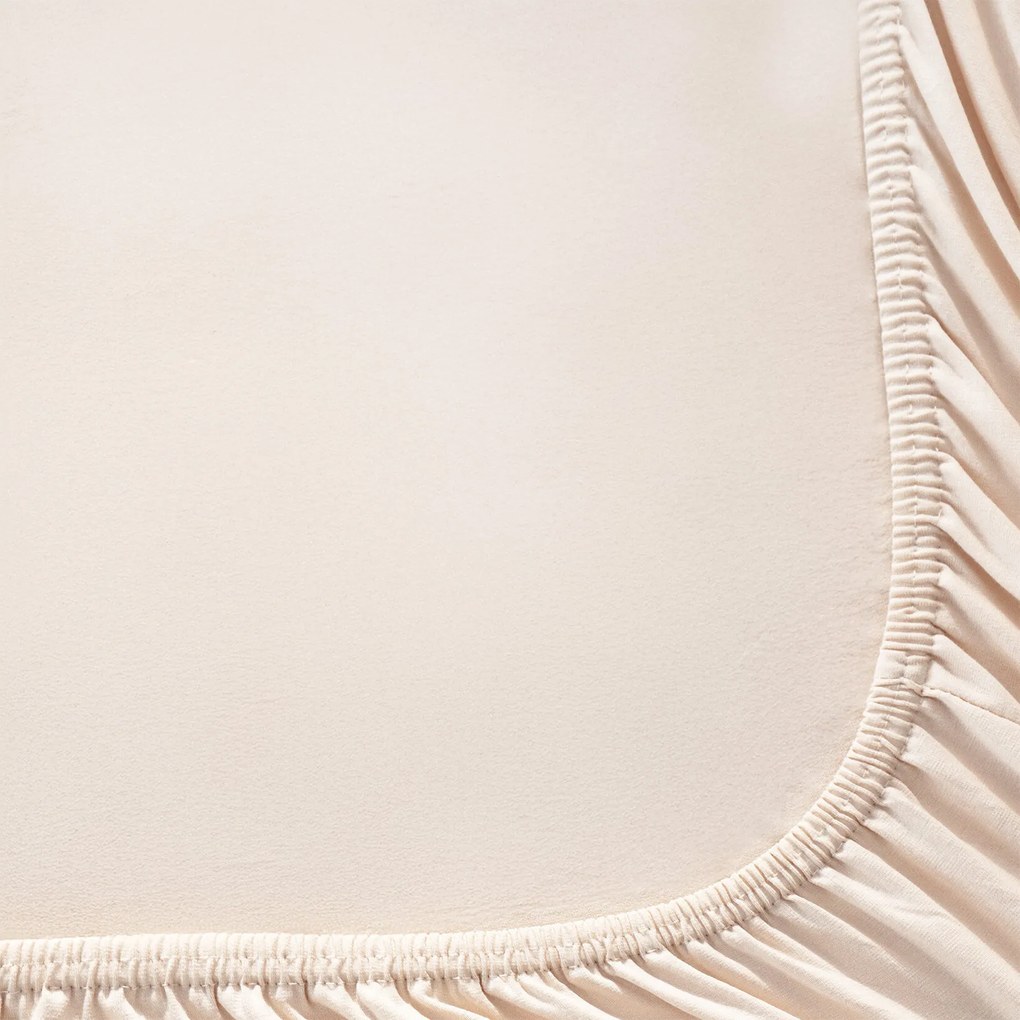 Goldea plachta jersey s napínacou gumou - béžová 160 x 200 cm