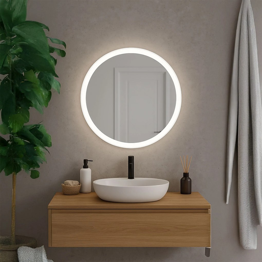 Tutumi Tutumi, okrúhle LED zrkadlo 60cm BL807, čierna-biela, HOM-06910