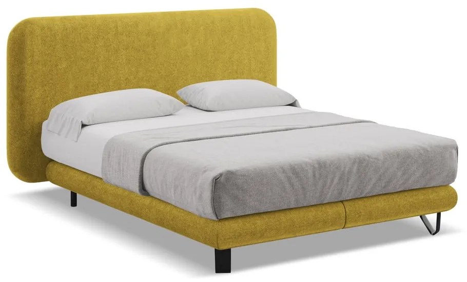 Boxspring posteľ v horčicovej farbe 180x200 cm Ilima – Makamii
