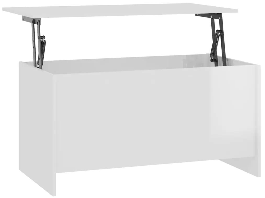 vidaXL Konferenčný stôl lesklý biely 102x55,5x52,5 cm spracované drevo