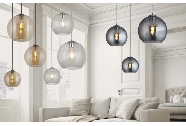 Searchlight - Luster na lanku BALL 1xE27/60W/230V čierna