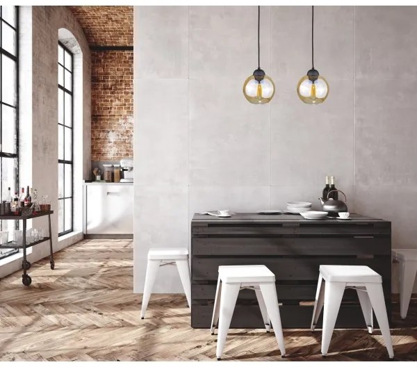 Luster na lanku AMBRE WOOD 2xE27/60W/230V