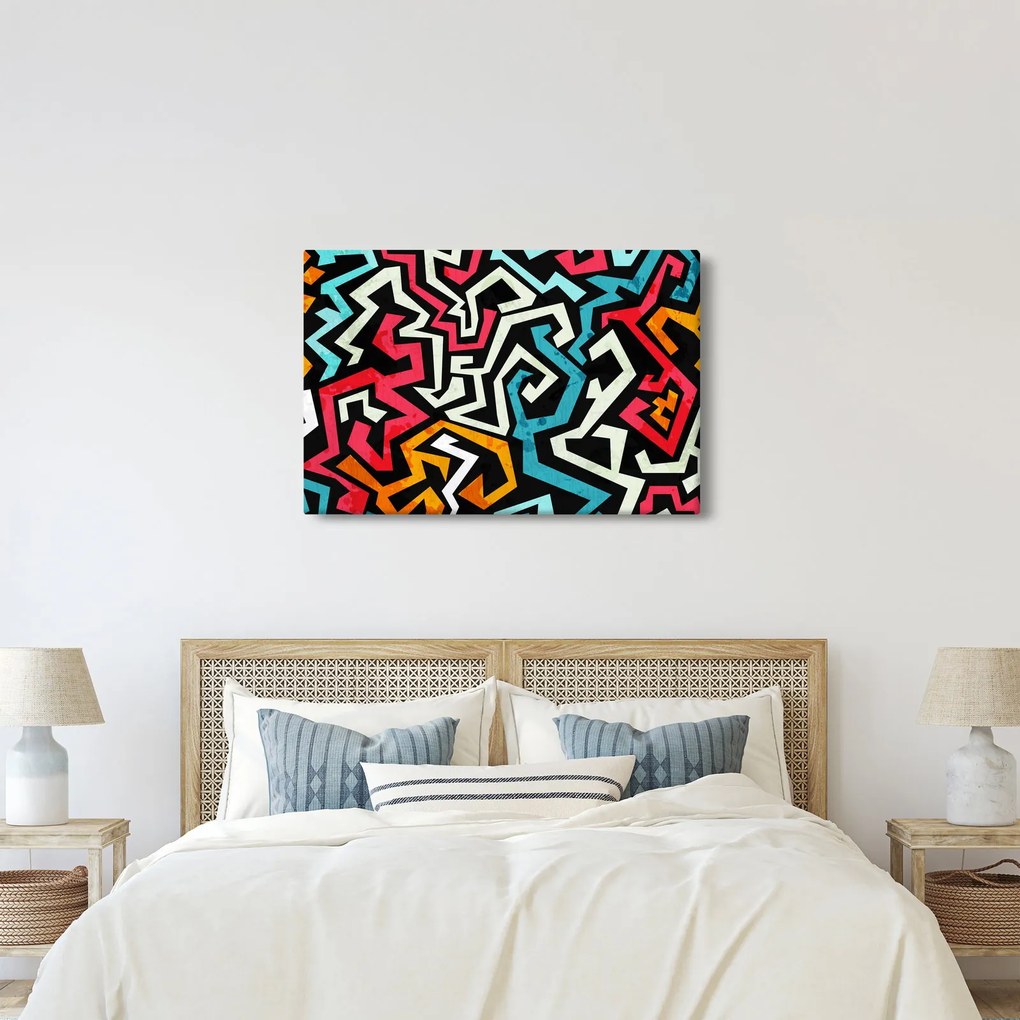 Obraz grafické abstrakcie (90x60 cm)