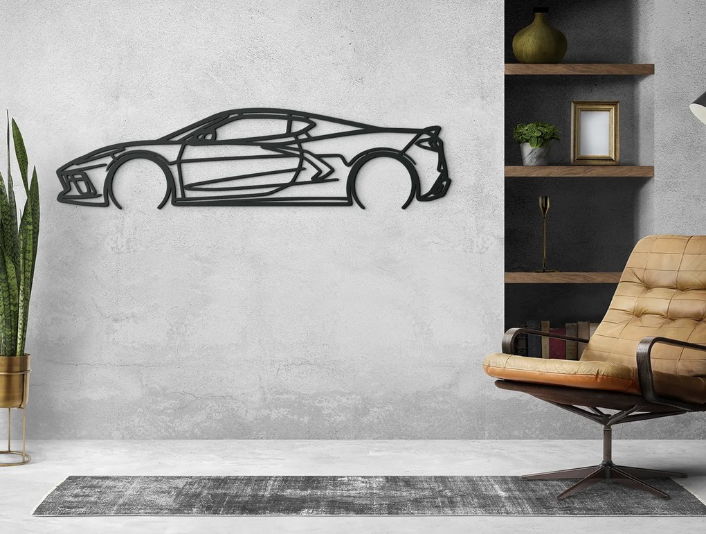 drevko Nálepka 21 C8 Corvette Rozmer obrazu: 22 x 86 cm, Farba dekorácie: Čierna