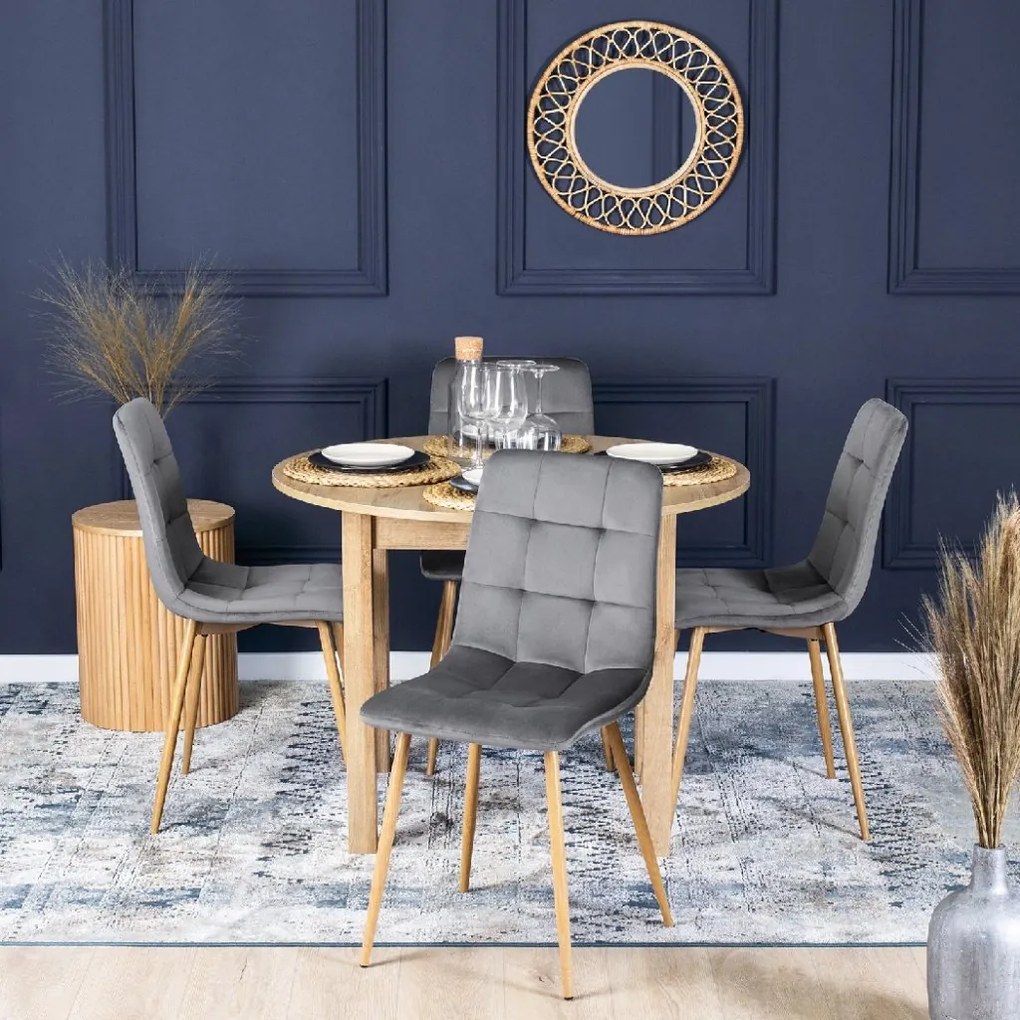 PROXIMA.store - Čalúnená jedálenská stolička FREDY FARBA: čierna, FARBA NÔH: chróm