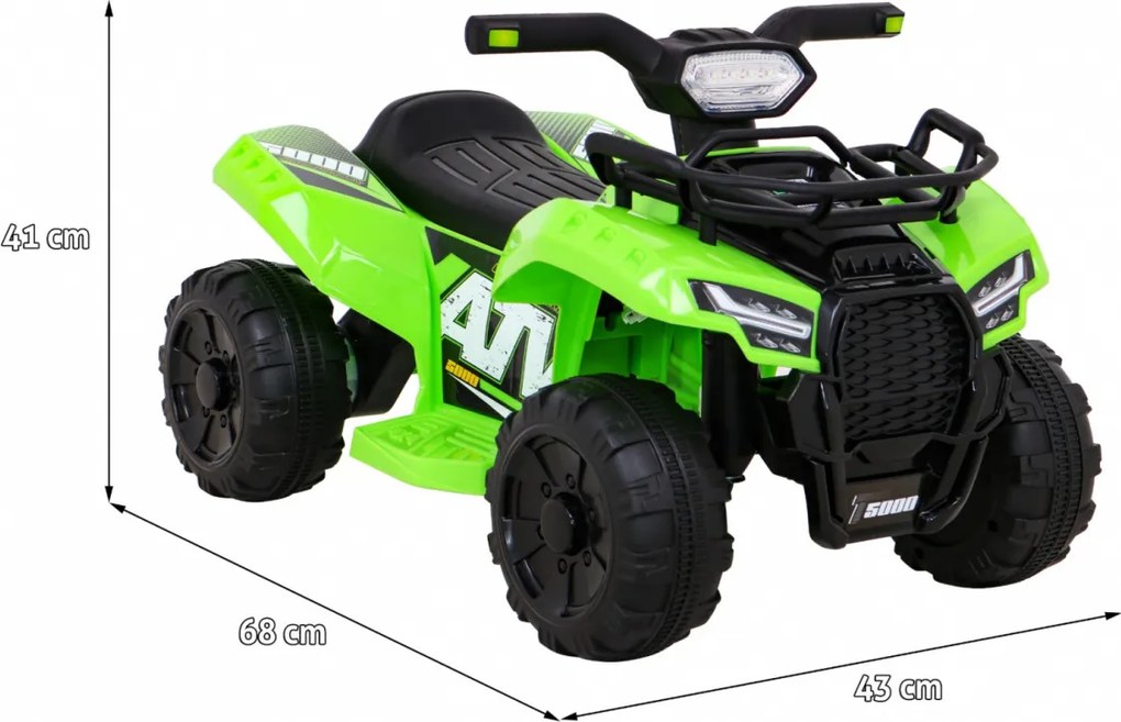 Ramiz Detská štvorkolka na batérie Storm zelená + motor 25W + MP3 USB + LED