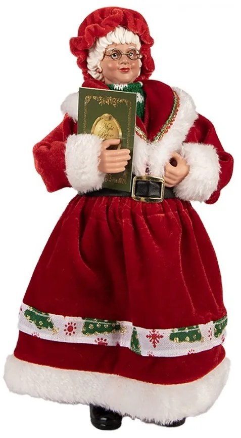 Vianočné dekorácie babča v červenom obleku - 14*10*28 cm