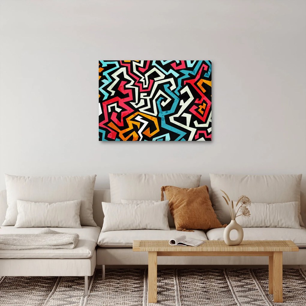 Obraz grafické abstrakcie (70x50 cm)