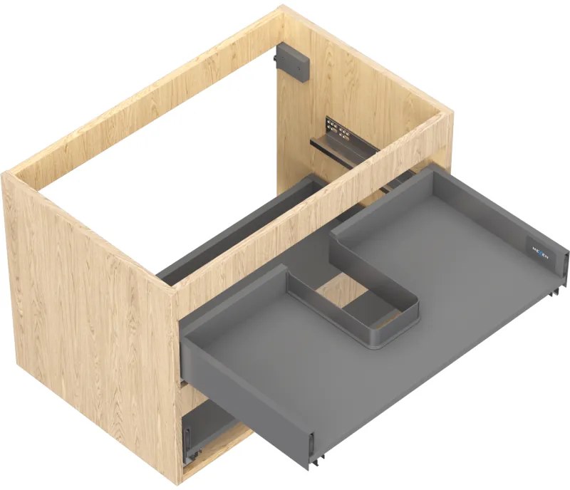 Mexen Box-A, závesná skrinka 70 cm, 2 zásuvky, dub, 91AX0-0700-470-2-81