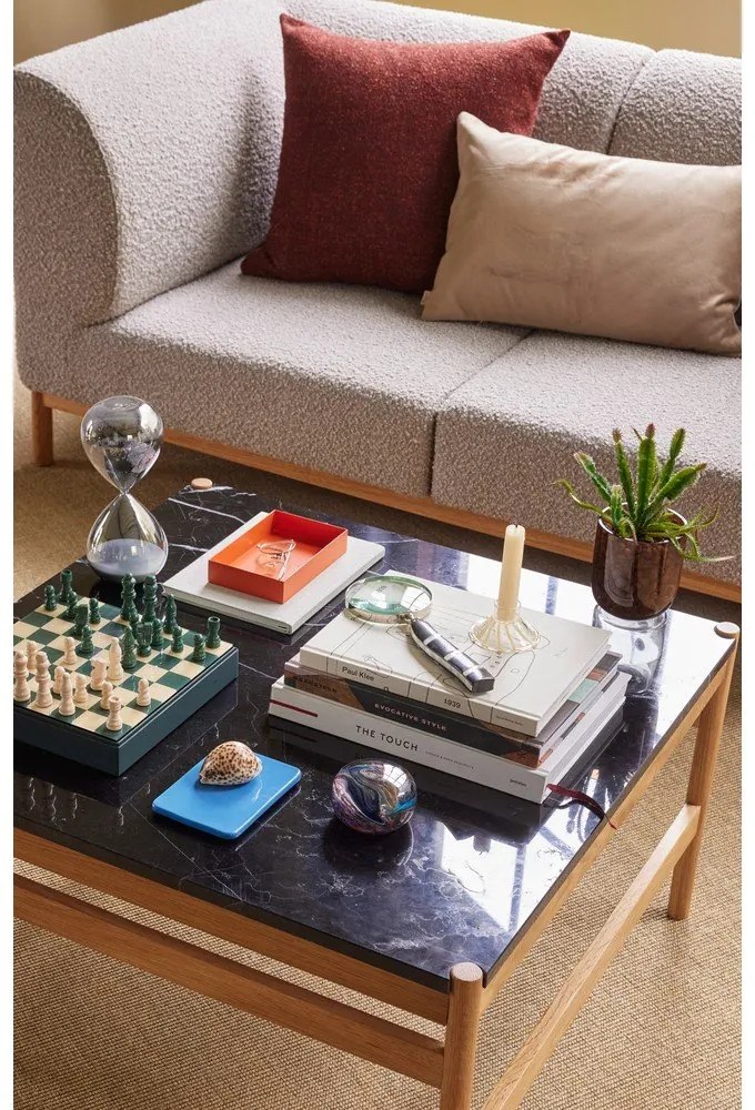 Mramorový konferenčný stolík v čierno-prírodnej farbe 80x80 cm Raw – Hübsch