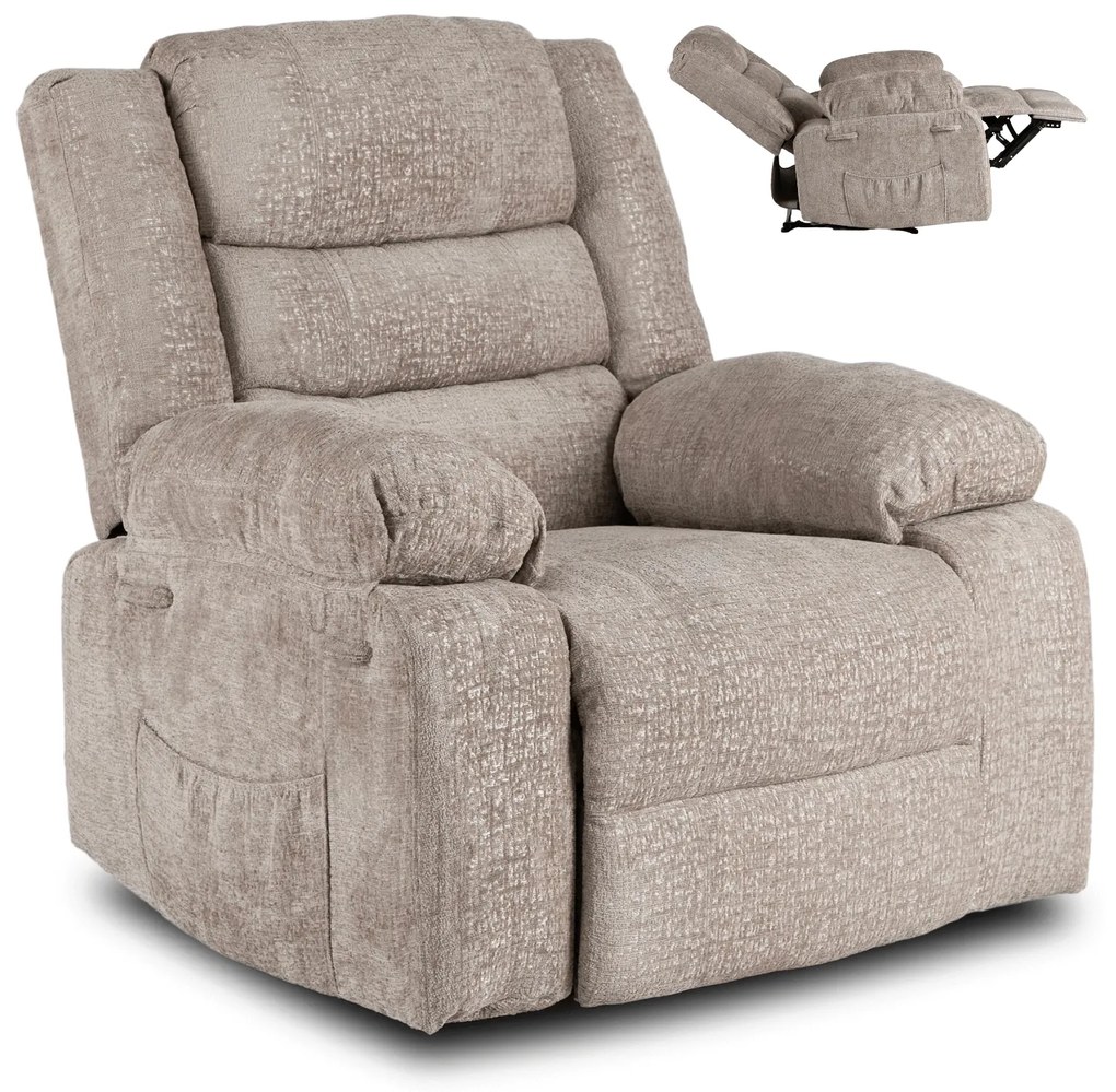 Polohovacie kreslo Apoya (béžová) . Akcia -21%. Vlastná spoľahlivá doprava až k Vám domov. 1128913