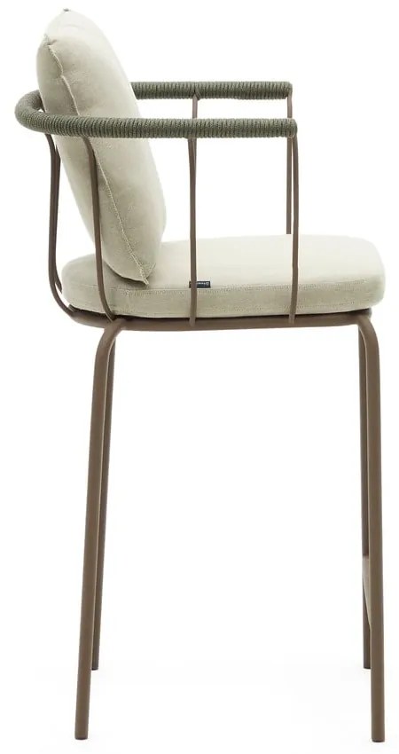 Svetlozelená záhradná barová stolička Salguer - Kave Home