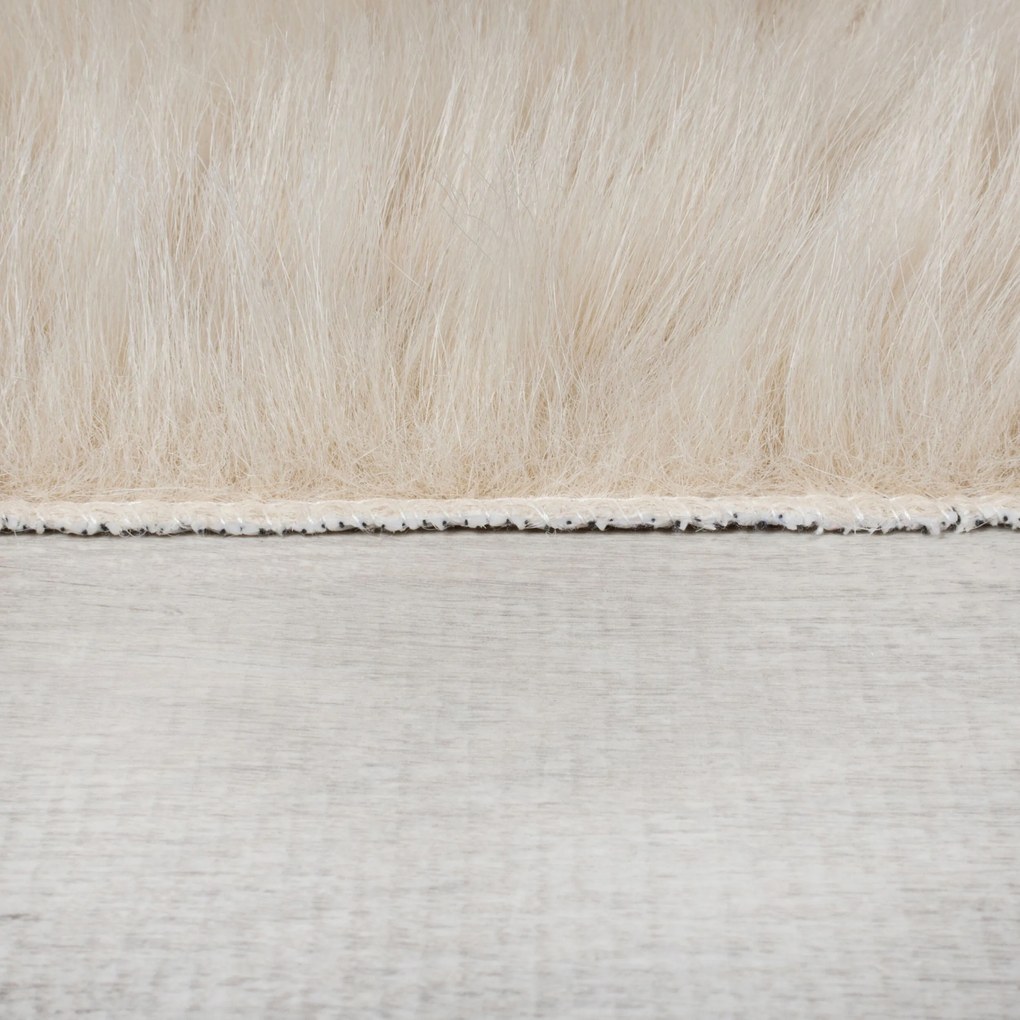 Kusový koberec Waffle Faux Fur Ivory, 180x290, béžová, obývacia izba, Flair Rugs