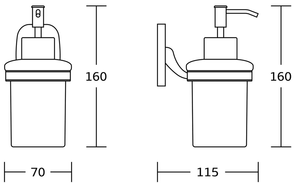 AQUALINE RB119 Rumba dávkovač mydla 160 ml, mliečne sklo