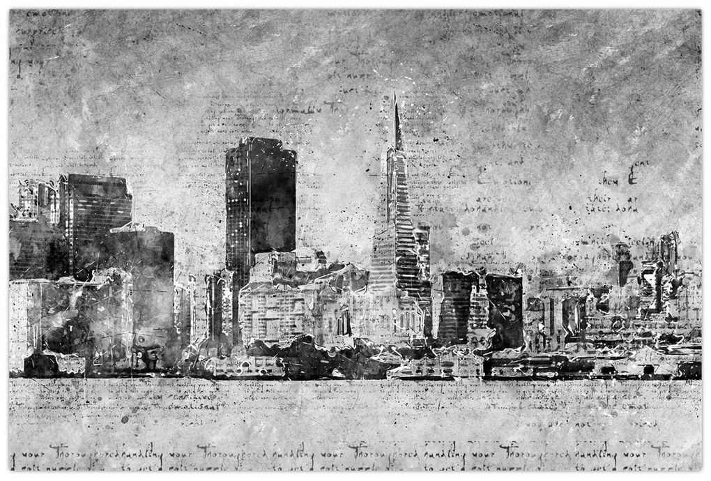 Obraz - Coffee art city (90x60 cm)