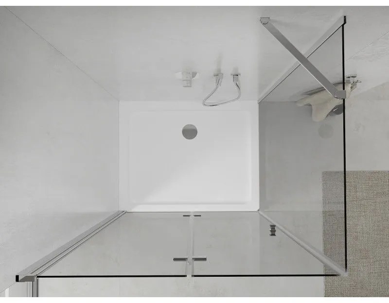 Mexen Lima sprchovací kút 80 x 90 cm, 6mm sklo, chrómový profil - číre sklo + slim sprchová vanička 5cm - 856-070-090-01-00-4010