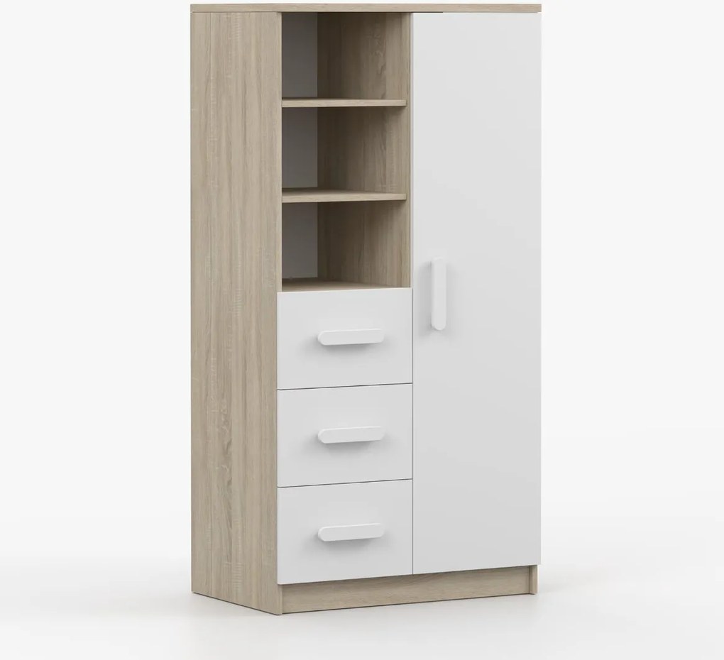 Regál SMYK - dub sonoma/biely (viac variant)