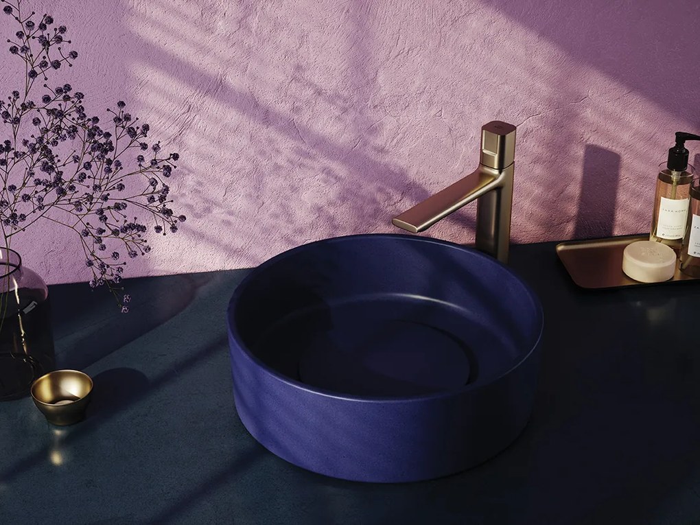 Laveo Perl, granitové umývadlo na dosku 360x360x115 mm, šedá, LAV-VGP1510T