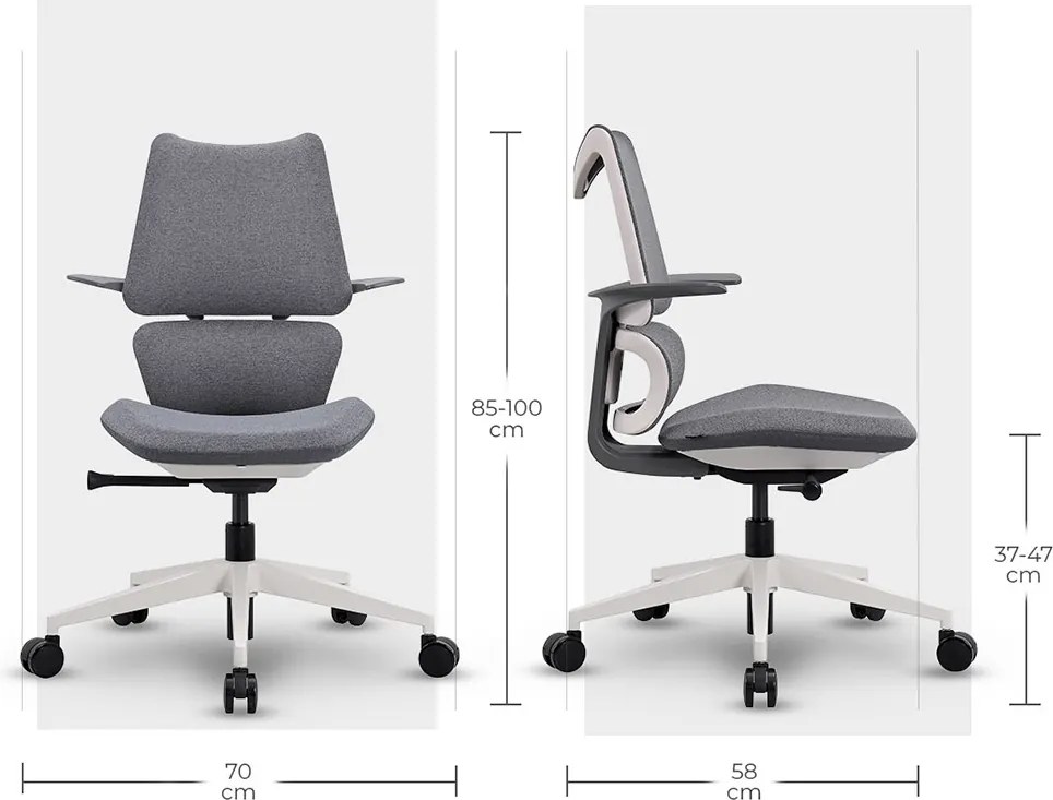 Ergonomická detská stolička MOSH Airflow 396 – sivá
