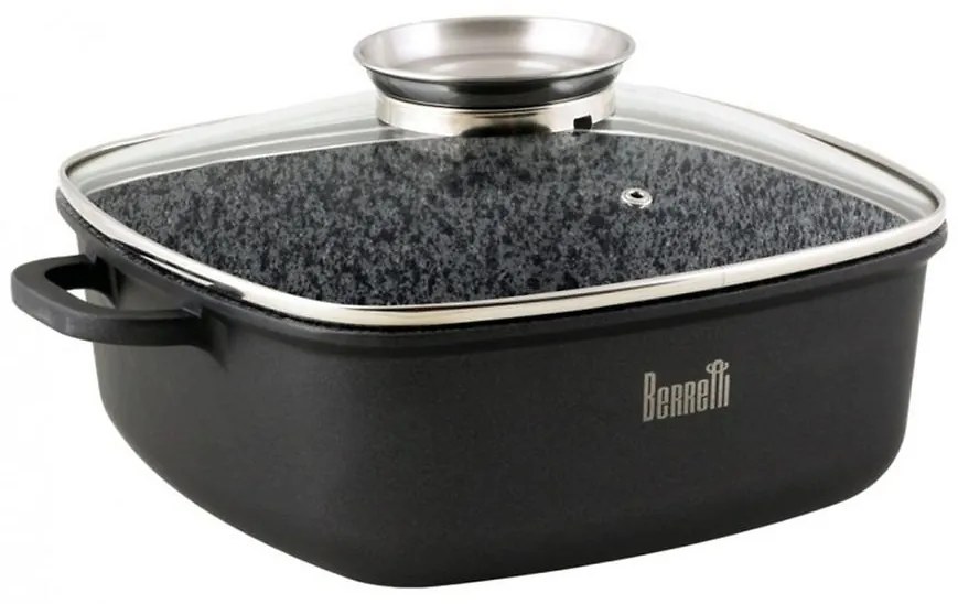 Hrniec štvorec so sklenenou pokrievkou 20x20x8cm