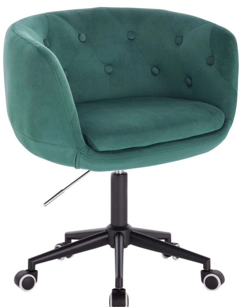LuxuryForm DESIGN Kreslo MONTANA VELUR na čiernej podstave s kolieskami - zelená