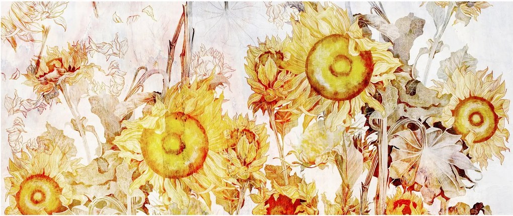 Obraz - Slnečnica, maľba (120x50 cm)