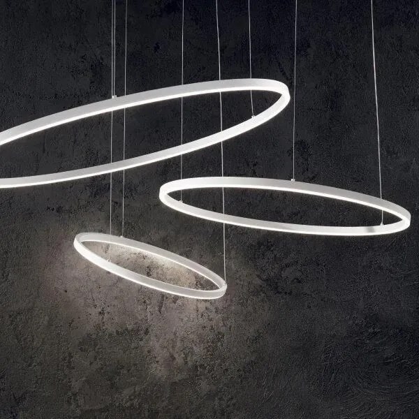 IdealLux 229478 ORACLE SLIM D90 závesné LED svietidlo 48W 3000lm 3000K IP20 biela