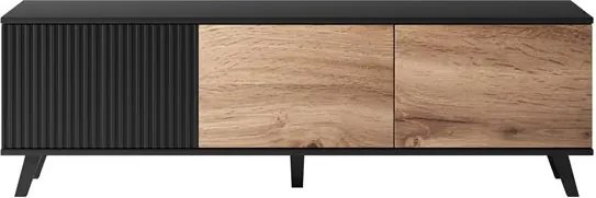 Tv stolík Ranae RTV1 (dub wotan + čierna). Vlastná spoľahlivá doprava až k Vám domov. 1038835