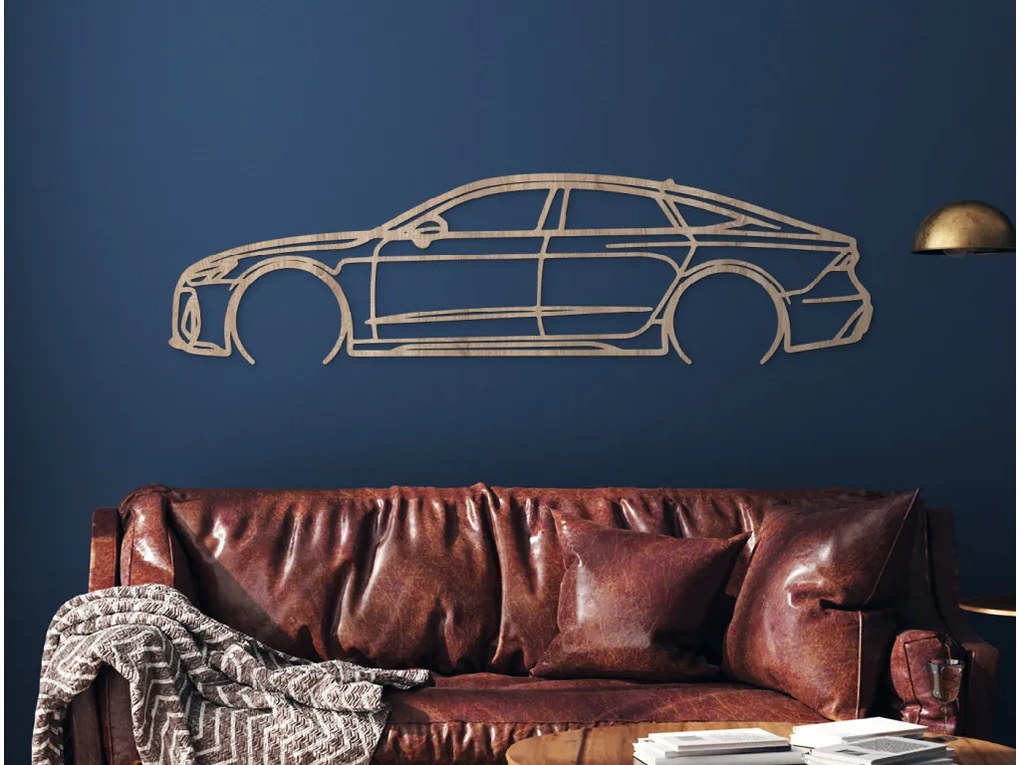 drevko Drevený obraz Audi RS7 Rozmer obrazu: 23 x 86 cm, Farba dekorácie: Čierna