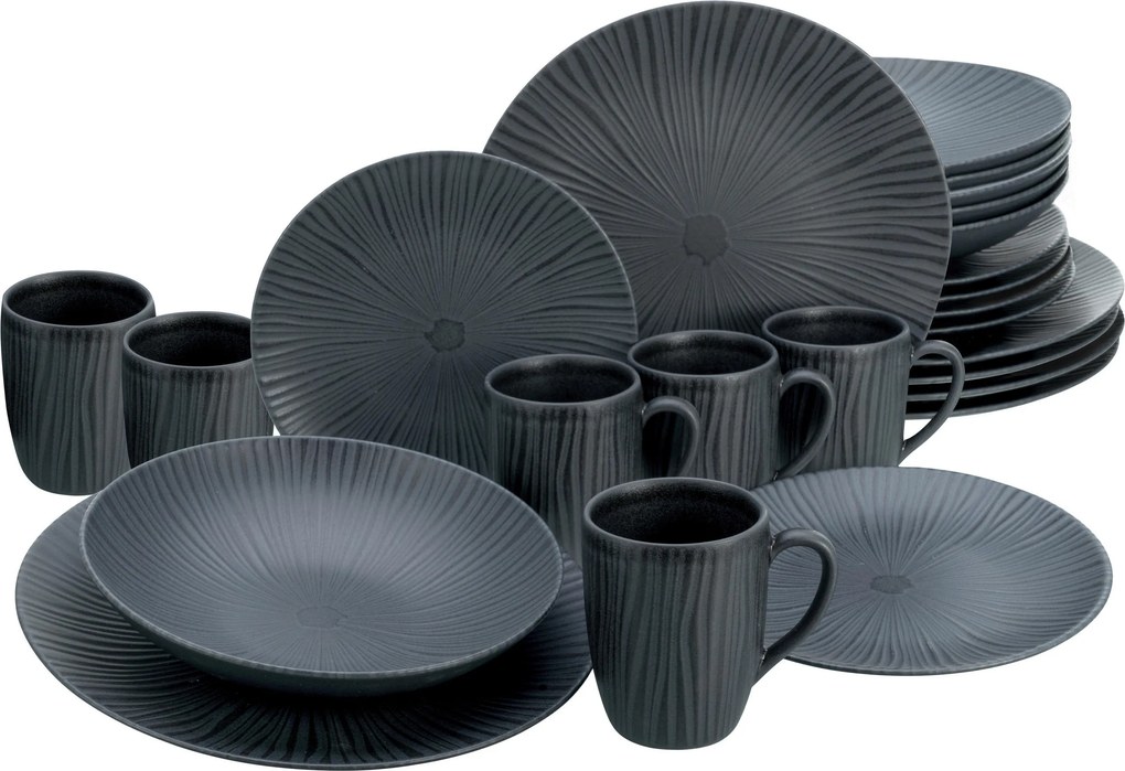XXXLutz KOMBINOVANÝ SERVIS Vesuvio Schwarz 24-dielne Creatable - Online Only bytové doplnky - 007768066501