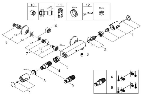 GROHE 1022172432 - Termostatická sprchová batéria PRECISION TREND čierna