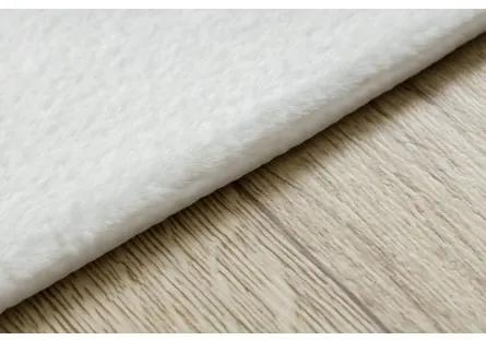 Sammer Kvalitný biely shaggy koberec v bielej farbe C317 50 x 80 cm