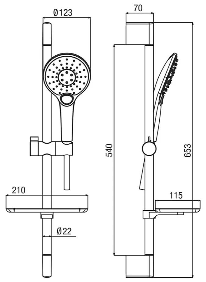 Alpi Idroterapia - Sprchová súprava, ručná sprcha SELECT Ø120 mm, chróm KI080CR